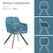 Homeroots Tufted Blue And Black Velvet and Metal Dining Arm Chair 521273 - alternate 4