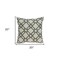 Homeroots 20" Beige and Gray Diamond Cotton Throw Pillow With Embroidery 529335 - alternate 2