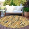 Homeroots 8' Orange And Beige Round Striped Washable Indoor Outdoor Area Rug 609044 - alternate 5