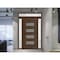 Vdomdoors Front Exterior Prehung Metal-Plastic Door, Manux 8113 Walnut, 2 Side and Top Sidelite Transom, Offi MANUX8113EXD-WLN-W14+32+14xH80+14-LH - alternate 3