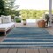 Homeroots 10' X 14' Denim Blue And Gray Striped Washable Indoor Outdoor Area Rug 597324 - alternate 7