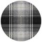 Homeroots 8' Black Gold And Gray Round Plaid Washable Indoor Outdoor Area Rug 596311 - alternate 4