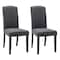 Homeroots Set of Two Dark Gray And Black Upholstered Polyester Dining Parsons Chairs 546393 - alternate 3