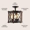 Jonathan Y Ferme 14" 3-Light Iron Rustic Farmhouse LED Flush Mount, Brown/Oil Rubbed Bronze JYL7502A - alternate 5
