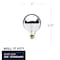 Bulbrite 60-Watt G40 Incandescent Light Bulb Medium Base (E26) Half Chrome 2700K, 6PK 862026 - alternate 5