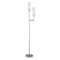 Homeroots 69" Nickel Two Light Torchiere Floor Lamp With Clear Transparent Glass Drum Shade 523434 - alternate 1