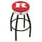 Holland Bar Stool Co 30" Blk Wrinkle Rutgers Swivel Bar Stool, Chrome Ring L8B3C30Rutger - alternate 1