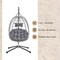 Leisuremod Summit Foldable Egg Swing Chair with Stand, Grey UV-Resistant Wicker, & Weatherproof SSCGR-35LGR - alternate 8