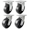 Hyw Products Heavy Duty Caster Set 6in Plastic Wheels, 2 Rigid & 2 Swivel, 4PK 40-60R-A1-HP-2,40-60S-A1-HP-2 - alternate 1