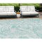 Homeroots 10' X 14' Turquoise And Ivory Paisley Washable Indoor Outdoor Area Rug 588671 - alternate 1