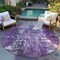 Homeroots 8' Eggplant Purple And Lavender Round Abstract Washable Indoor Outdoor Area Rug 582916 - alternate 7