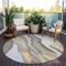Homeroots 8' Beige Brown And Gray Round Abstract Washable Indoor Outdoor Area Rug 600938 - alternate 5