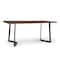 Homeroots 72" Dark Brown and Charcoal Solid Wood and Iron Frame Base Dining Table 640710 - alternate 1