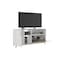Homeroots Modern White And Natural Asymmetrical TV Stand 389032 - alternate 1