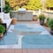 Homeroots 10' X 14' Teal Blue And Gray Abstract Washable Indoor Outdoor Area Rug 632190 - alternate 7