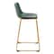 Homeroots Set of Two 29" Green And Gold Faux Leather And Steel Bar Height Bar Chairs 555753 - alternate 6