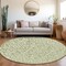 Homeroots 8' Green And Ivory Round Damask Washable Indoor Outdoor Area Rug 595141 - alternate 6