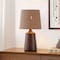 Jonathan Y Highland 22.25" Classic Cottage Tapered Resin/Metal LED Table Lamp w/Paper Rope Shade, Dark Brown Woo JYL9201B - alternate 6