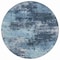 Homeroots 8' Blue And Ivory Round Abstract Washable Indoor Outdoor Area Rug 630641 - alternate 6