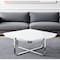 Homeroots 35" White And Silver Metallic Stainless Steel Square Coffee Table 543860 - alternate 5