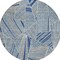 Homeroots 8' Denim Blue Gray And Ivory Round Geometric Washable Indoor Outdoor Area Rug 594775 - alternate 6