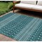 Homeroots 9' X 12' Teal Blue Aqua And Ivory Tribal Washable Indoor Outdoor Area Rug 582594 - alternate 1
