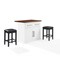 Crosley Bartlett Wood Top Kitchen Island W/Uph Square Stools KF30093WH-BK - alternate 1
