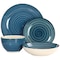 Elama Gia 24 Piece Round Stoneware Dinnerware Set in Dark Blue EL-GIA24DB - alternate 5