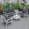 Leisuremod Walbrooke Modern White Patio Conversation With Round Fire Pit & Tank Holder, Charcoal WW-29-24-57-31-CH - alternate 4