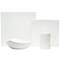Homeroots White Four Piece Square Bone China Dinnerware Set 483490 - alternate 1