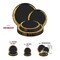 Smarty Had A Party Black w/Gold Moonlight Round Plastic Dinnerware Value Set (120 Dinner Plates+120 Salad Plates), 240PK 960BGVP-CASE - alternate 6
