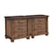 Homeroots Set of Two 26" Walnut Solid Wood Distressed Three Drawer Nightstand, 2PK 653105 - alternate 1