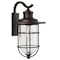 Jonathan Y Westfield 10.5" 1-Light Iron/Seeded Glass Rustic Industrial Cage LED Outdoor Sconce, Oil Rubbed Bronz JYL7604A - alternate 8
