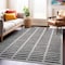 World Rug Gallery Bohemian Stripe Lines Shag Area Rug 5 ft x 7 ft White WR128WHITE5X7 - alternate 1
