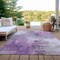 Homeroots 3' X 5' Purple Eggplant And Ivory Abstract Washable Indoor Outdoor Area Rug 616838 - alternate 4