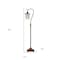 Homeroots 60" Rusted Traditional Shaped Floor Lamp With Rust Transparent Glass Drum Shade 526266 - alternate 4