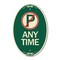 Signmission Anytime No Parking Symbol, 12 Inch X 18 Inch Architectural Oval, Heavy Gauge Aluminum A-OV-G-1218-24342 - alternate 1