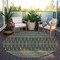 Homeroots 8' Brown Green And Olive Green Round Tribal Washable Indoor Outdoor Area Rug 582550 - alternate 3