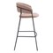 Homeroots Set of Two 30" Brown and Black Shearling and Steel Low Back Bar Height Bar Chairs 555743 - alternate 8