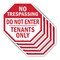 Signmission No Trespassing Do Not Enter Tenants, 10 inch X 10 inch, Aluminum Metal Signs, 5PK OC-A-5Pack-10-96 - alternate 1