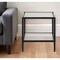 Homeroots 22" Black And Clear Glass And Steel Square End Table With Shelf 544181 - alternate 1