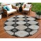 Homeroots 8' Black And Silver Round Floral Washable Indoor Outdoor Area Rug 610741 - alternate 1