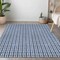 Homeroots 3' X 5' Navy Blue And Ivory Geometric Washable Indoor Outdoor Area Rug 595571 - alternate 5