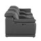 Homeroots 134" Dark Gray Italian Leather Reclining Metal USB Sofa 720296 - alternate 4