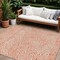 Homeroots 8' X 10' Salmon And Ivory Abstract Washable Indoor Outdoor Area Rug 599757 - alternate 1