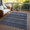 Homeroots 3' X 5' Denim Blue And Gray Striped Washable Indoor Outdoor Area Rug 577763 - alternate 7