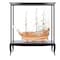 Homeroots 75" Black And Light Brown Solid Wood HMS Victory Boat Tabletop Sculpture With Case 401841 - alternate 1