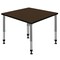 Regency Square Kee Height Adjustable Classroom Activity Table, 42 in W, 42 in L, Neo Walnut TB4242NWAPGY - alternate 1