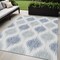 Homeroots 5' X 8' Sky Blue Ivory And Denim Blue Ikat Washable Indoor Outdoor Area Rug 589123 - alternate 1