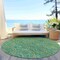 Homeroots 8' Sage Fern Green And Peach Round Geometric Washable Indoor Outdoor Area Rug 615232 - alternate 3